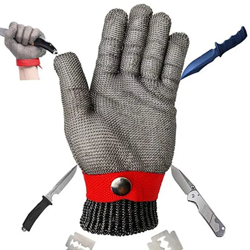 1PC Anti-cut Gloves Safety Cut Proof Stab Resistant Stainless Steel Wire Metal Mesh Butcher Cut-Resistant Safety Gloves