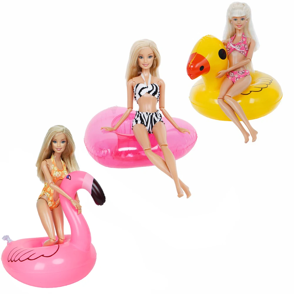Купальный костюм ручной работы смешанного стиля, летние пляжные вечерние купальные костюмы, сексуальное бикини+ милые купальные кольца, одежда для Барби, аксессуары для кукол игрушки