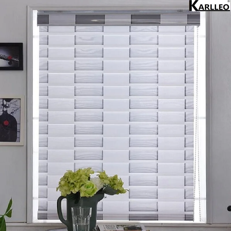 

70% Blackout Waterfall Shangrila Roller Blinds Shades Curtain (Manual) OR (Motorize) Customize Size