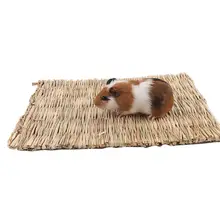 hot!Grass Woven Guinea Pig Rabbit Hamster Bed Mat Straw Nest Cage Pet Chew Toy Pad