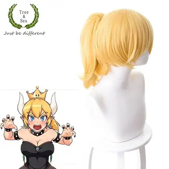

Super Mario Bowsette Kuppa Koopa Hime Princess Cosplay Hair Wig Ponytail costumes