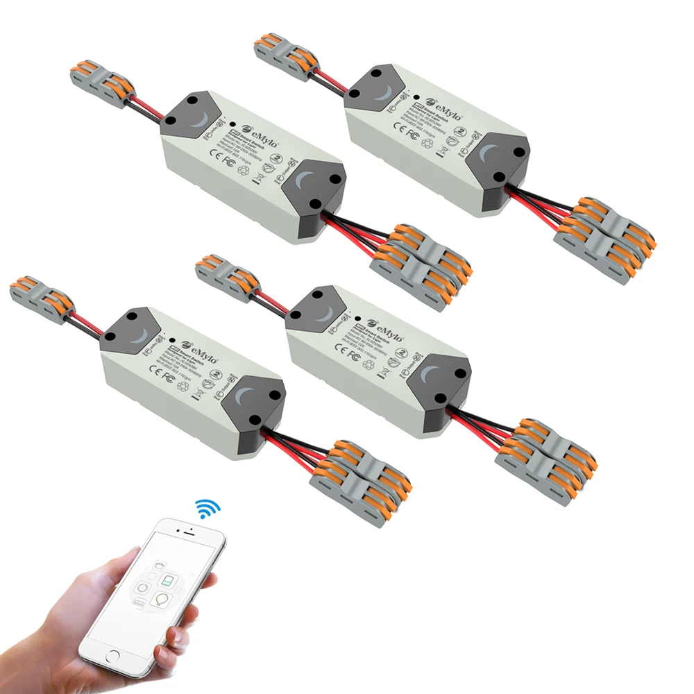 

eMylo Tuya Smart Switch WIFI Light Switch AC 220V 2ch 433mhz Smartlife Wireless Remote Control Timer Switch for Google Home 4pcs