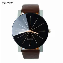 2017 Men Watch Fashion Quartz Dial Clock Leather Band Wrist Watch Round Case Watch Male Luxury Free Shipping,Nov 30*40