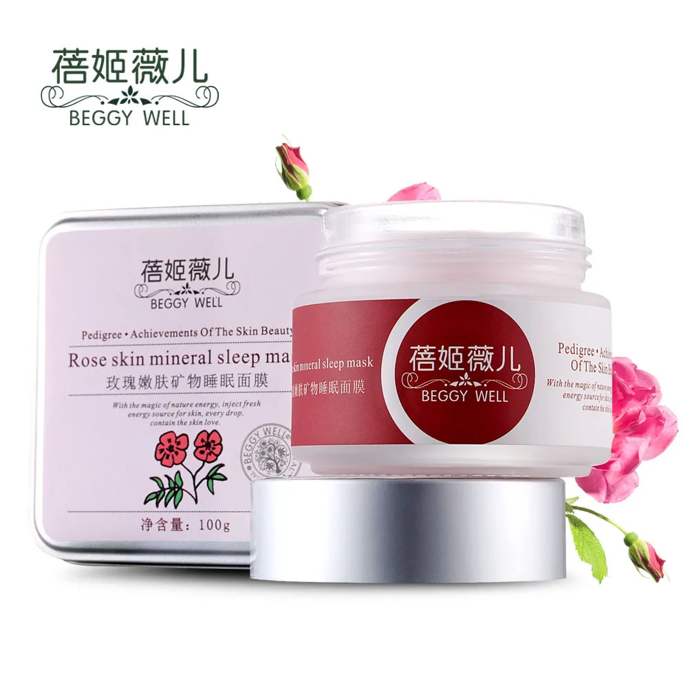 

High Quality GEGGY WELL Roses Tender Skin Mineral Sleep Face Mask Moisturizing Whitening Anti Wrinkle Anti Aging Mask To Face Fa