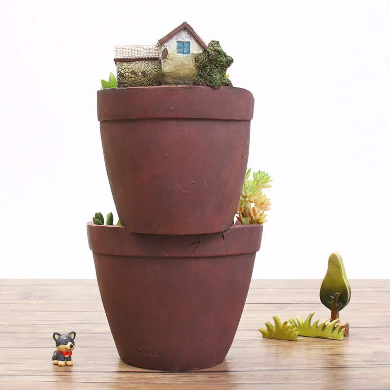 New-Resin Flower Pot Succulent Plants Pots Pastoral Garden Bonsai Planter Micro-- Landscape Flowerpot Garden Home Decoration New-Resin Flower Pot Succulent Plants Pots Pastoral Garden Bonsai Planter Micro-- Landscape Flowerpot Garden Home Decoration