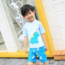 Детские купальники; милый детский купальный костюм; раздельный купальник для мальчиков и девочек; длинный рукав; Cuhk