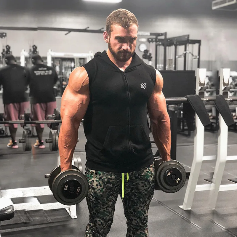 

2019 new men's sleeveless vest summer cotton men's vest gym clothing bodybuilding sweatshirt fitness shirt