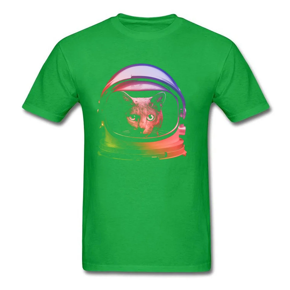 Company My Cat is Astronaut Casual T-shirts Round Neck 100% Cotton Fabric Men Tops Shirts Short Sleeve Tee Shirt Labor Day My Cat is Astronaut green