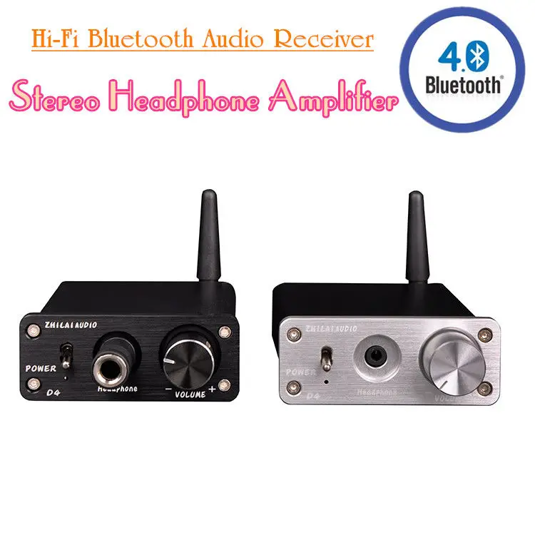 

Hi-Fi Bluetooth 4.0 Audio Receiver Mini Stereo Headphone Home Amplifier Black/Silver Douk Audio