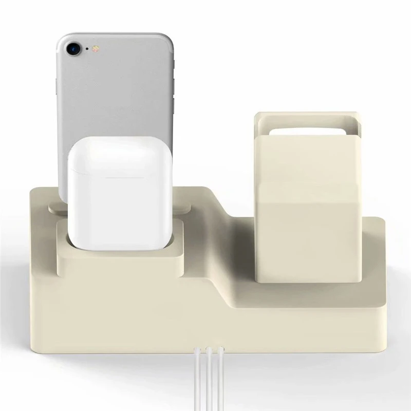 2018 New Arrival 3 in 1 Silicone charging stand Dock Station Portable all for iPhone for aplle watch for Airpods Classic design