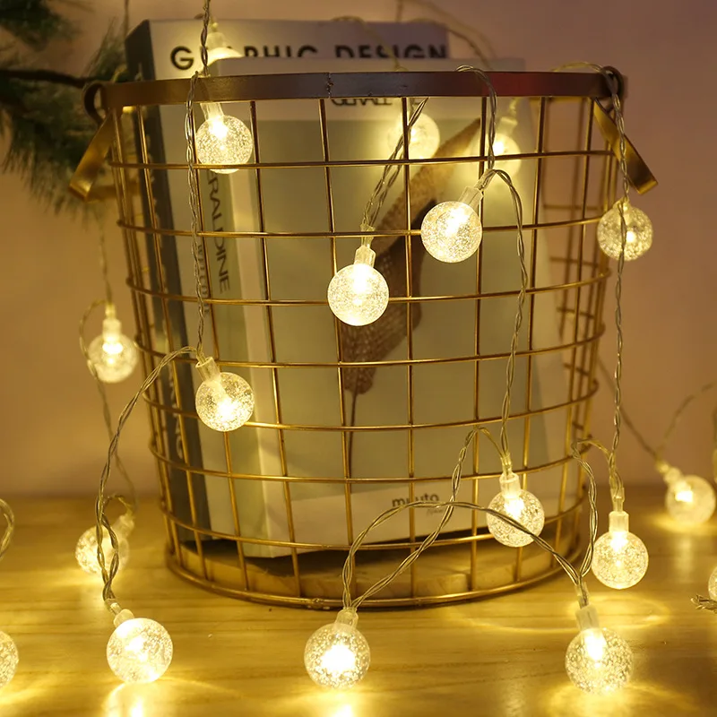 

RTGBRT 20 Leds Ball String Light Garlands Battery Powered/USB Christmas Holiday Party Wedding Lamp Decorative Fairy Light