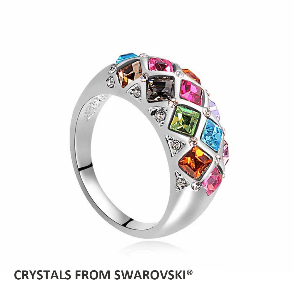 

2019 Hot Sale New charming square finger ring for Party With Crystals from SWAROVSKI good for Christmas gift Bijoux wholesale