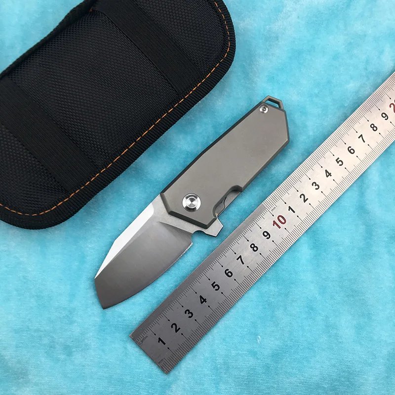 NF01 Флиппер складной нож для ежедневного использования, D2 лезвие титановый Подшипник сплава ручки Открытый Отдых Фруктовый нож, инструмент для повседневного использования