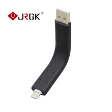 JRGK Flexible Short mini 8Pin Micro USB Cable Charger Holder Data Sync bend Wire For iPhone 5/5S/6S/6/7 Plus Android for Samsung
