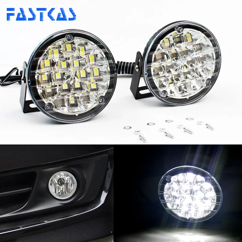 

Fastkas LED DRL Daytime Running Light 100% Waterproof White Color 12V/24V Day Light Fog Light Flexible Cars Running Light