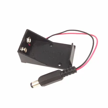

10pcs/lot 9V Battery Cassette With Socket DC Line DC Plug 9V Battery Holder Special