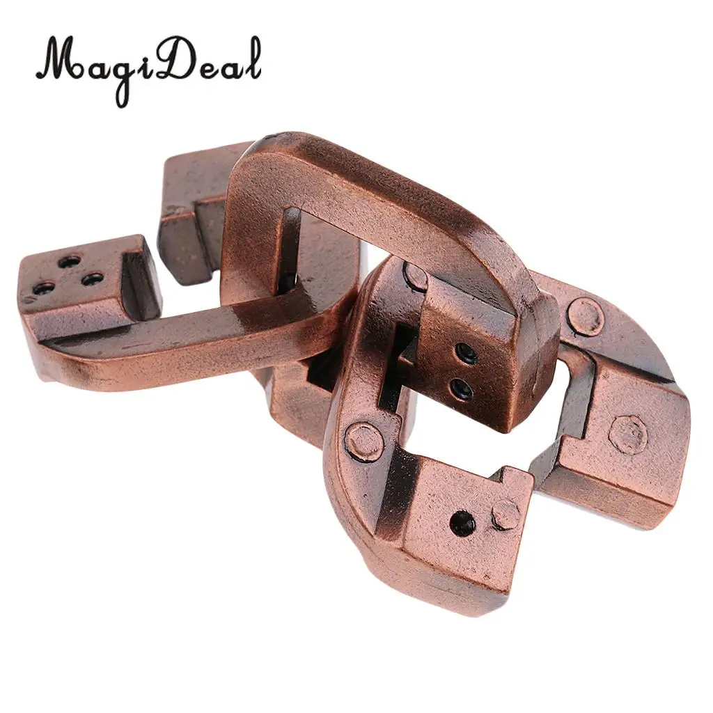 MagiDeal 1Pc Classic Ring Lock Puzzle Classic Metal Brain Teaser IQ EQ Test Toy for Adults Children Kids Birthday Gift