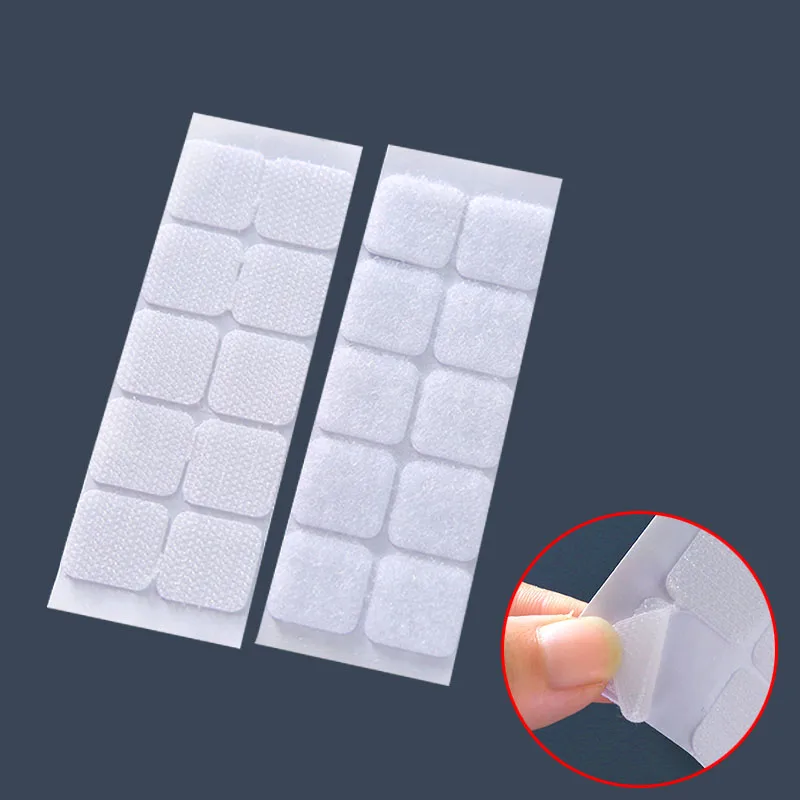 

White 100 Pairs 20mm Nylon hooks and loops Sticker strong self Adhesive Round dot glue on stickers home use Curtain fastener