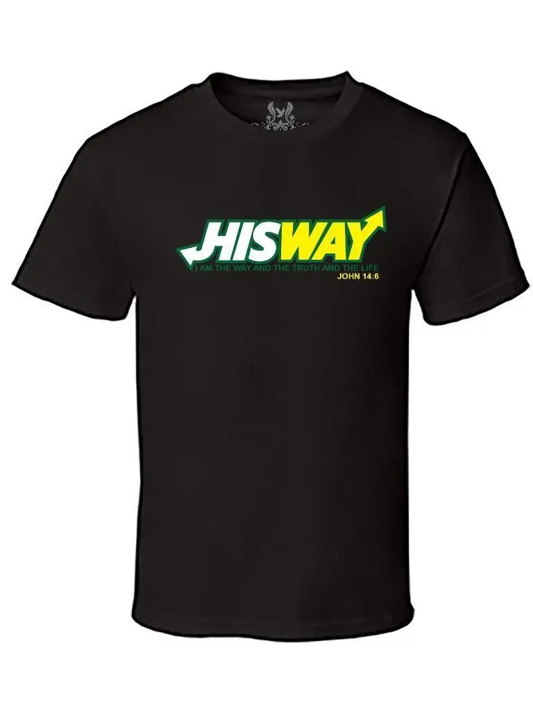 

NW MENS PRINTED GRAPHIC DESIGN HIS WAY FUNNY LOVE JESUS CHRISTIAN BIBLE TSHIRT Free shipping Tops t-shirt