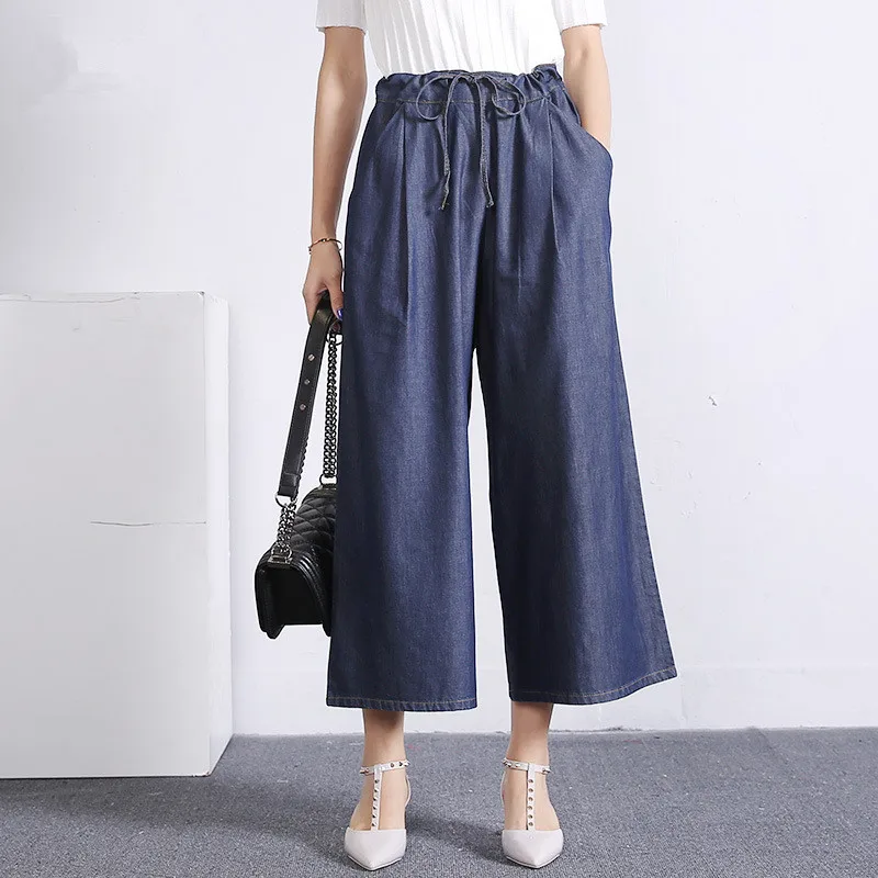 2017 Australia Nuova Molla di Modo Donne di Estate Allentati Pantaloni  Larghi del piedino Tencel Qualità Lady Ufficio Casual Jeans leggeri|light  jeans|jeans fashionladies casual jeans - AliExpress