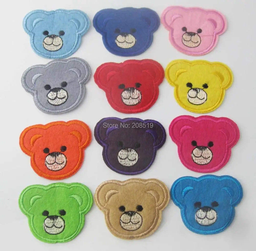 AENKO 24pcs Bear shape iron on patches for baby clothes animal patches