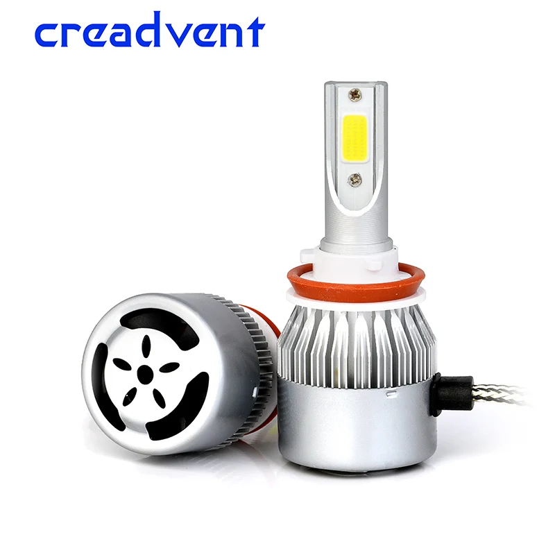 H1 H4 H7 H11 9005 9006 Cob Led Car Headlight Bulbs 72w 8000lm Auto