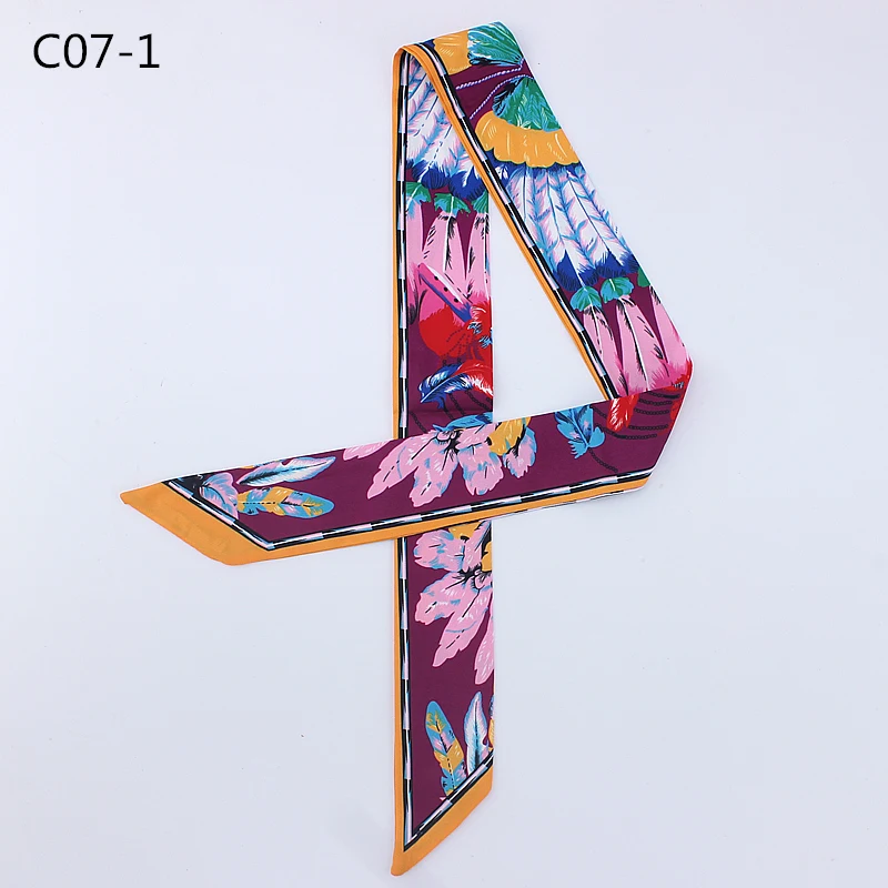 

New Scarf For Women Chain Printing Skinny Bag Scarf Brand Silk Foulard Women Tie Fashion Belt Head Scarves For Ladies