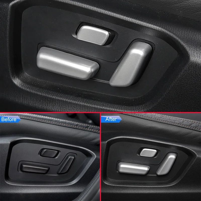 Matte-Chrome-Interior-Car-Seat-Adjustment-Adjust-Switch-Cover-Kits-For-Mazda-CX-5-KF-2017