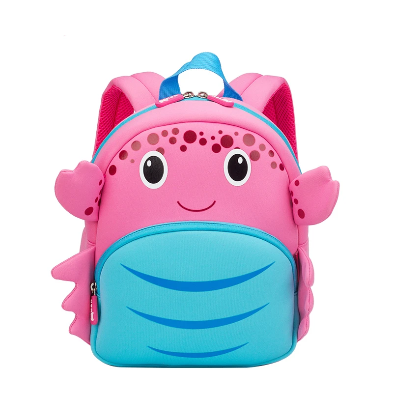 

School bag for girl mochila escolar 3D crab kids bag Neoprene waterproof sac a dos enfant 3-7 year old Kindergarten backpack