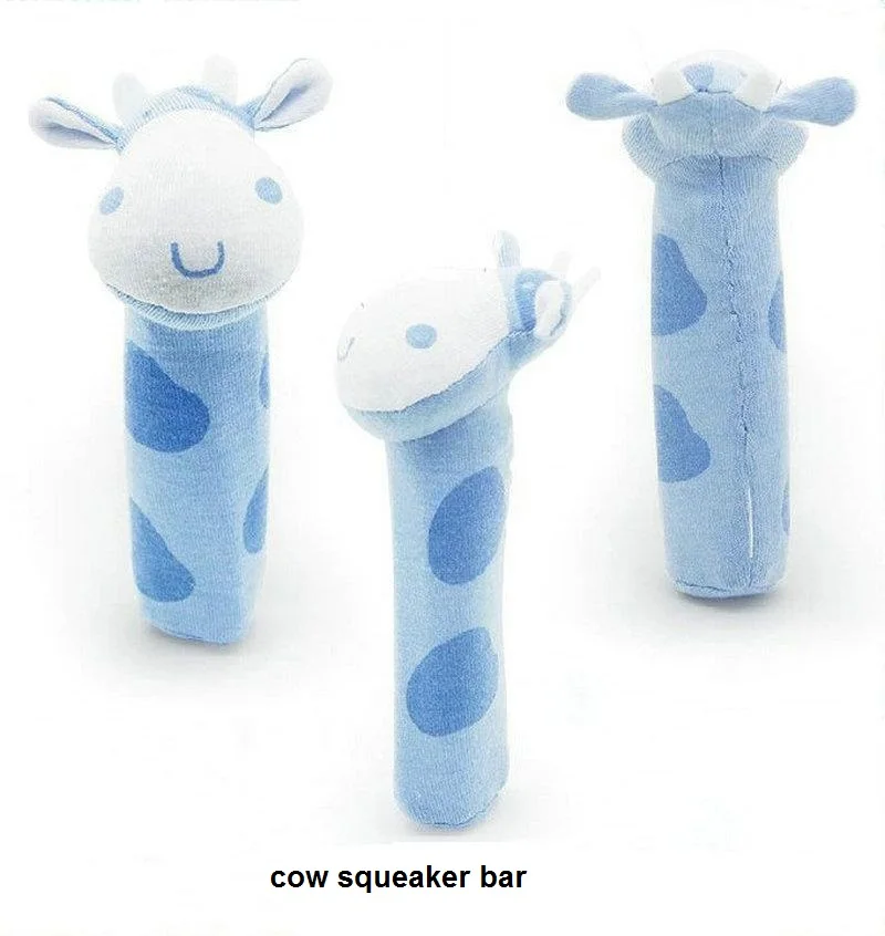 Harga Baru Bayi Rattle Mainan Bibi Bar Hewan Squeaker Mainan Bayi Boneka Tangan Pencerahan Plush Boneka 8 Desain KF983