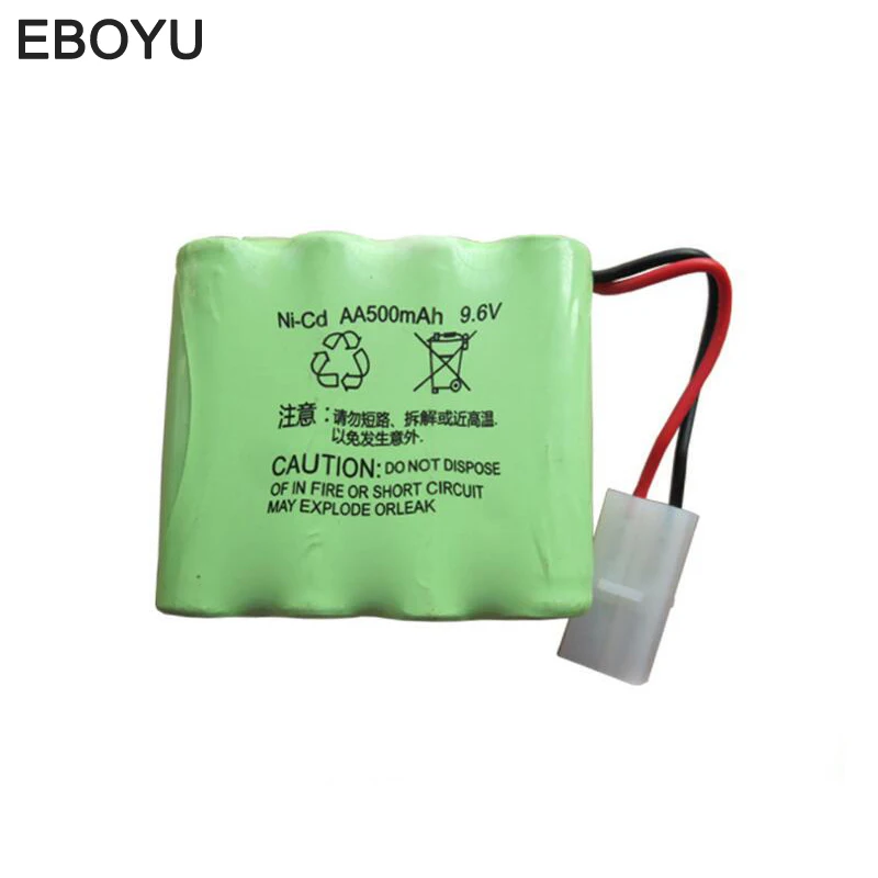 

EBOYU 9.6V 500mAh Ni-cd Rechargeable AA Battery Pack KET 2P Plug for Huanqi 781 782 RC Battle Car And Other Similar RC Toys