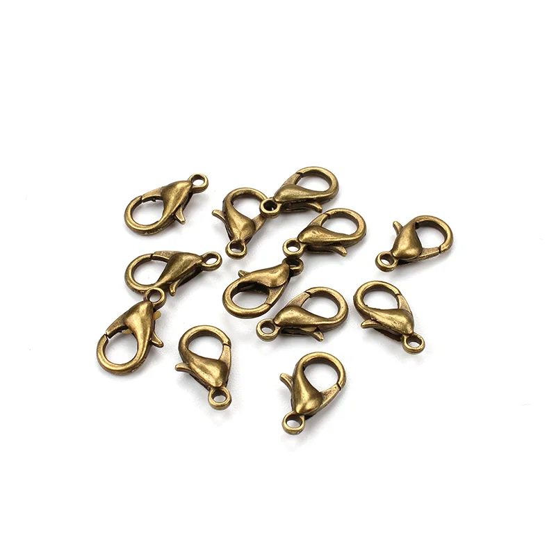 

20pc/Lot 10/12/14/16/18/20mm Alloy Antique Bronze/Gold Lobster Clasp Hooks For Necklace&Bracelet Chain Jewelry Findings