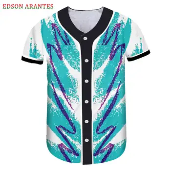 

Novelty 3d Baseball Jersey Funny Print 90s Jazz Solo Cup Button Down Shirt Unisex Summer Team Tops Tees Custom Plus Size S-6XL