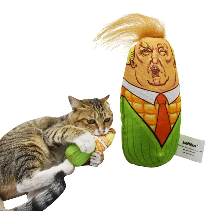 Funny Corn Shape Trump Cat Interesting Toy Baton Toy Plush Balls Toys