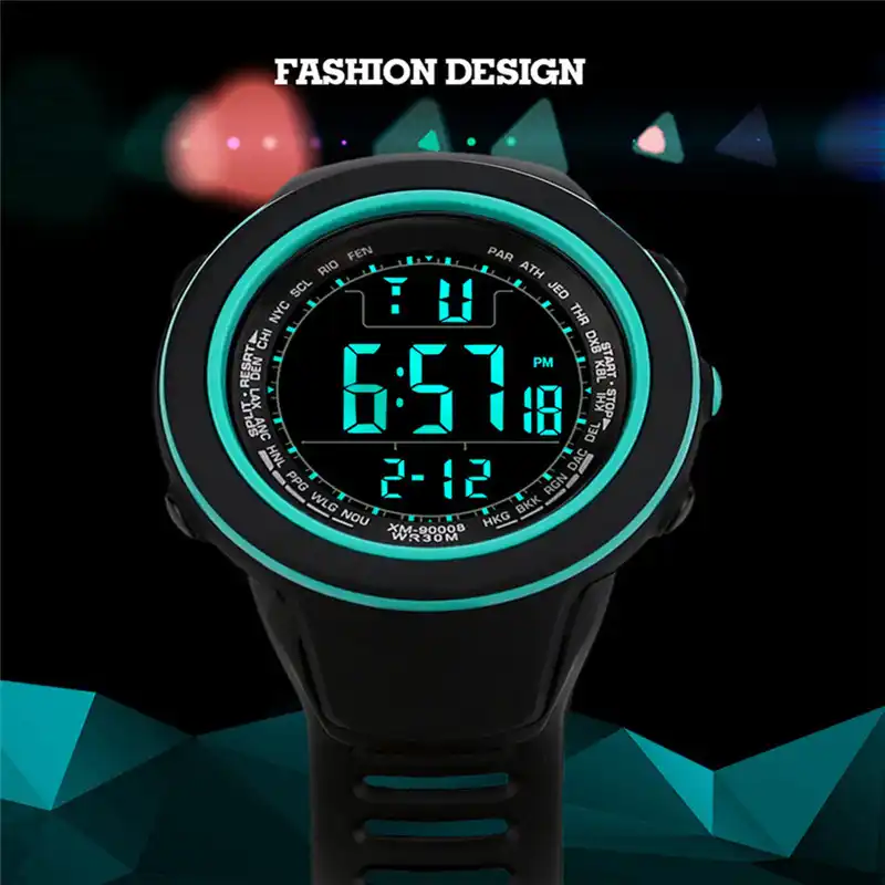 analog watch with digital display on glass