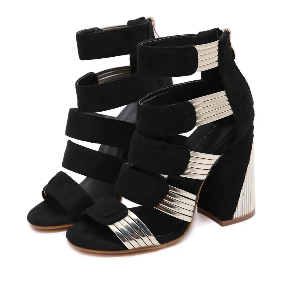 JINJOE/женские тонкие туфли; туфли-лодочки на грубом каблуке; летние туфли на высоком каблуке с металлической пряжкой в римском стиле
