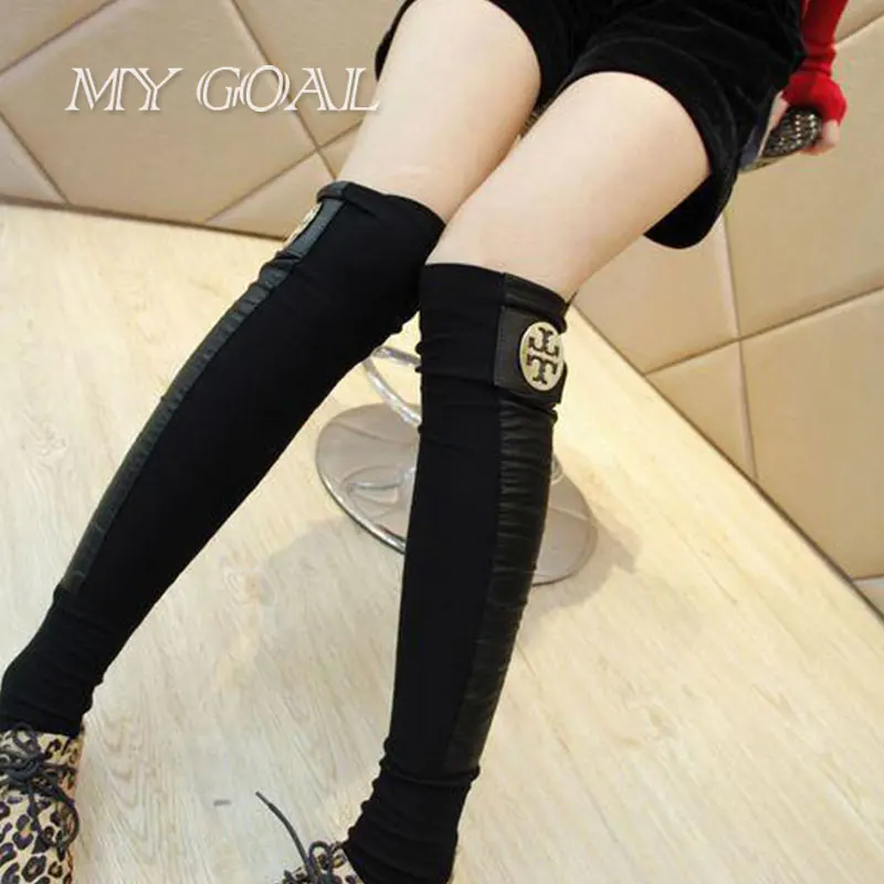 2027Day Delivery+ Brand Fashion Faux Leather Cotton PatchWork Leg