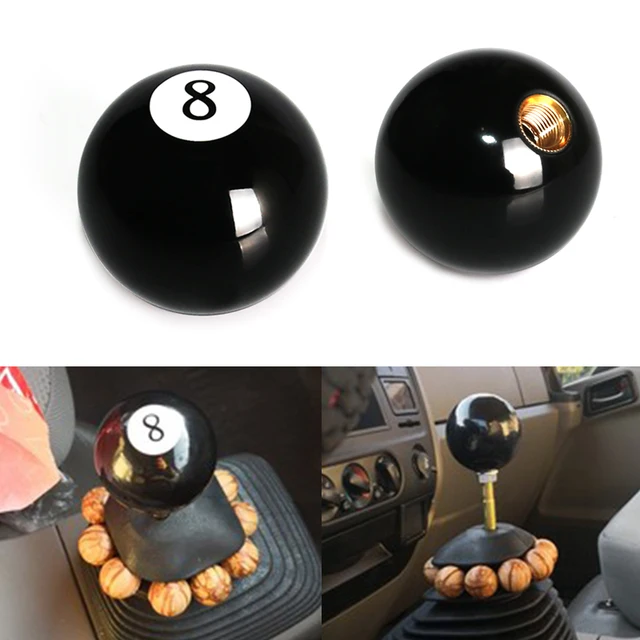 207 Pommeau De Levier De Vitesse Universel Noir 8 Boules De Billard Rond En Acrylique Avec Vis