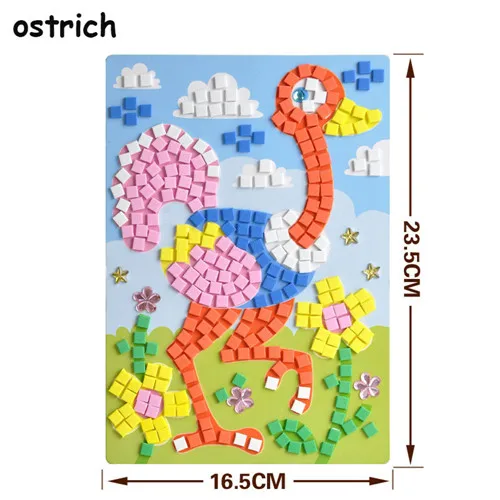 2020 Creative Kids Game DIY Kits 3D Mosaics Puzzle Stickers EVA Foam drawing Early Educational Toys For Kids Educational Toy 20