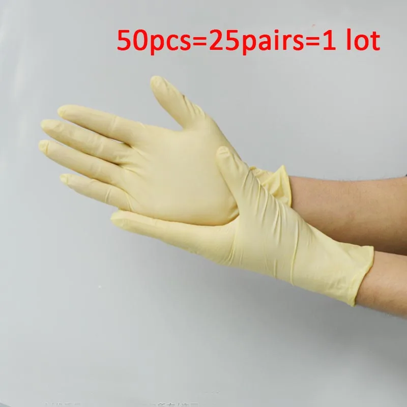 KopiLova 50 шт. одноразовые латексные перчатки антистатические кислоты Resistace для Еда обработки медицинский стоматология маслостойкой