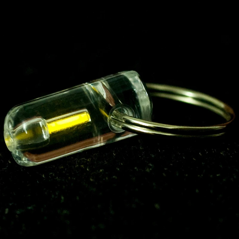 

Fluorescent Tube Acrylic Trumpet Keychain Without Energy Self LuminousKey Ring Tritium Gas Light Keychains Holiday Decoration