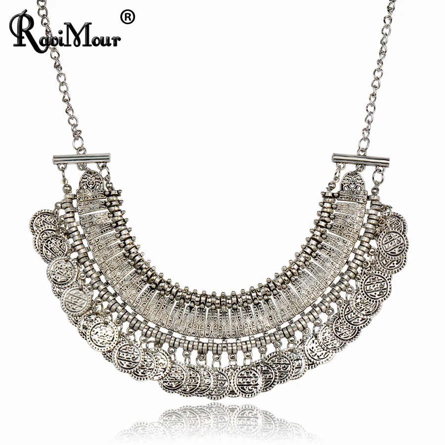 

Steampunk Moon Maxi Necklace for Women Vintage Gold/Silver Color Statement Choker Collares Collier Femme Jewelry Bijoux 2017