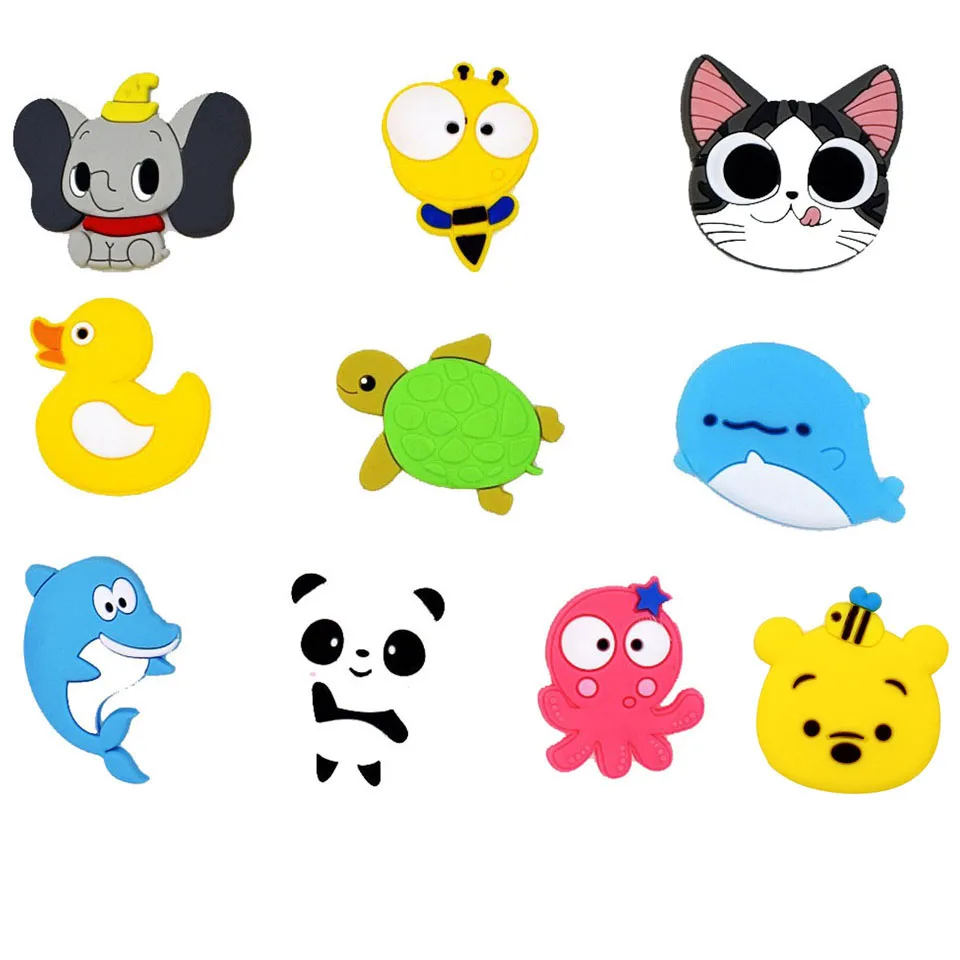 

10Pcs 3D Cartoon Animal Fridge Magnet Decor Cute Cat Dolphine Panda Elephant Duck Refrigerator Magnets Kids Toys Boys Girls