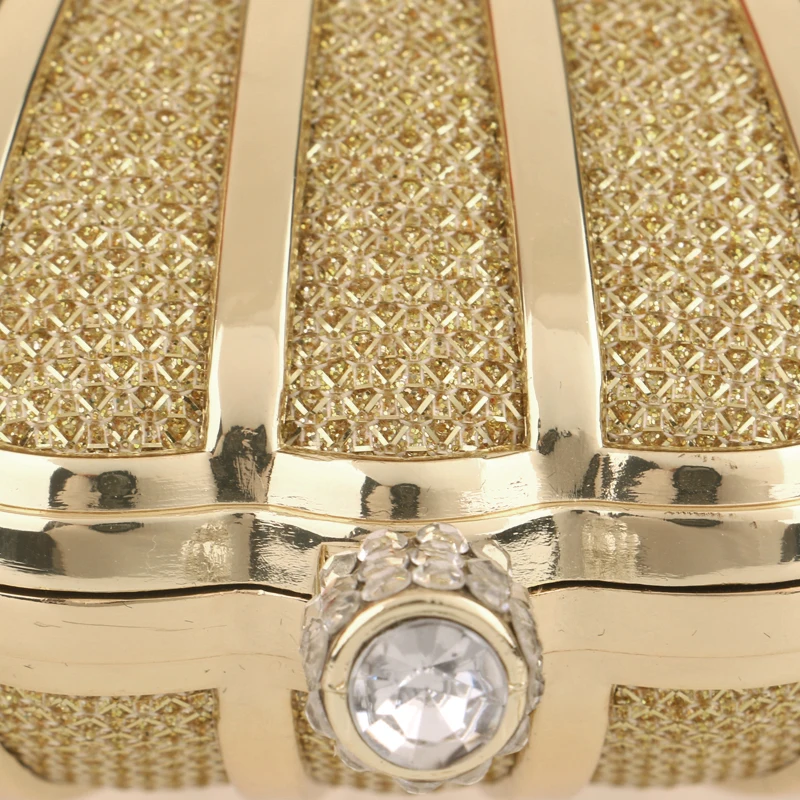 SEKUSA Fashion Hollow Out Style Women Evening Bag Shell Design Diamonds Mixed Candy Color Day Clutch With Chain Shoulder Purse