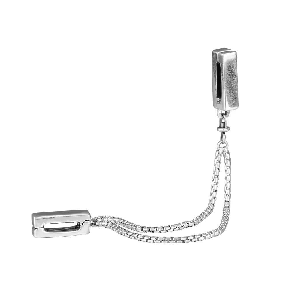 DIY Подходит для Pandora Charms браслеты Плавающие цепи предохранительный цепной зажим бусины 100% 925 пробы-серебро-ювелирные изделия Бесплатная