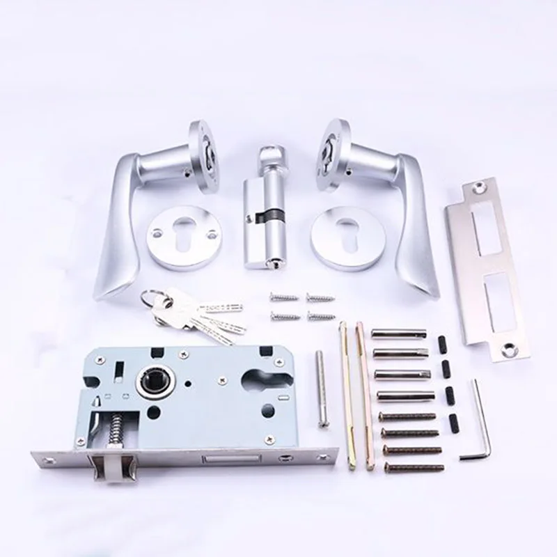 

Simple Door Lock Set Aluminium Alloy Home Security Handle Keyed Entry Entrance Locks Kit MJJ88