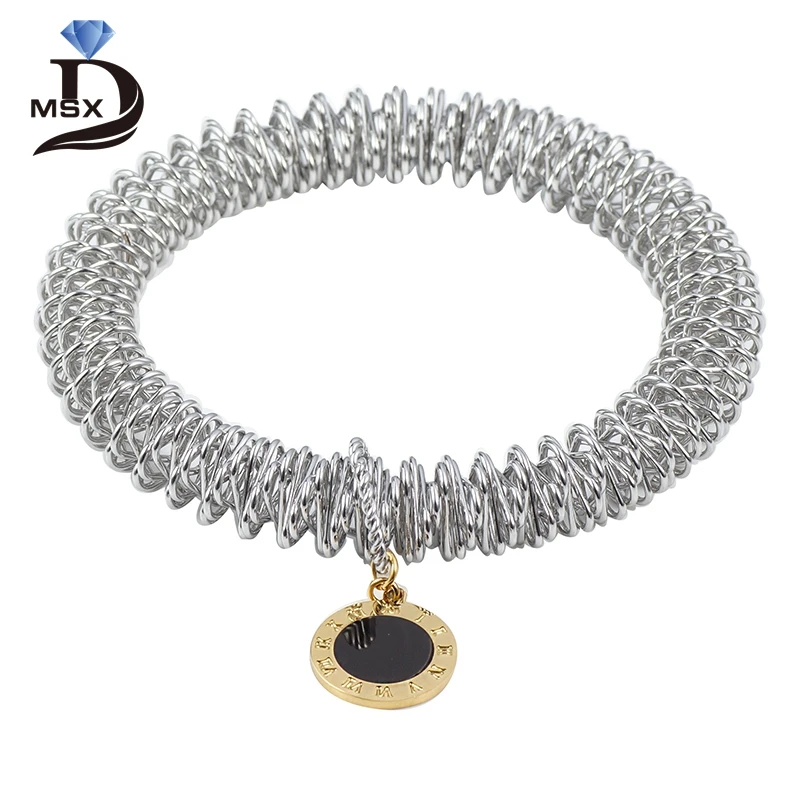 

Trendy Stainless Steel Wire Bangles Bracelets for Woman Man Roman Letter Pendant Wristband Engagement Wedding Party Jewelry Gift