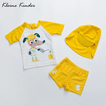 

Boys Swimwear Cartoon Print Children Swimming Suit UV 50 Sun Protected Three Pieces Split Baby Bath Clothes Kids Beach Wear