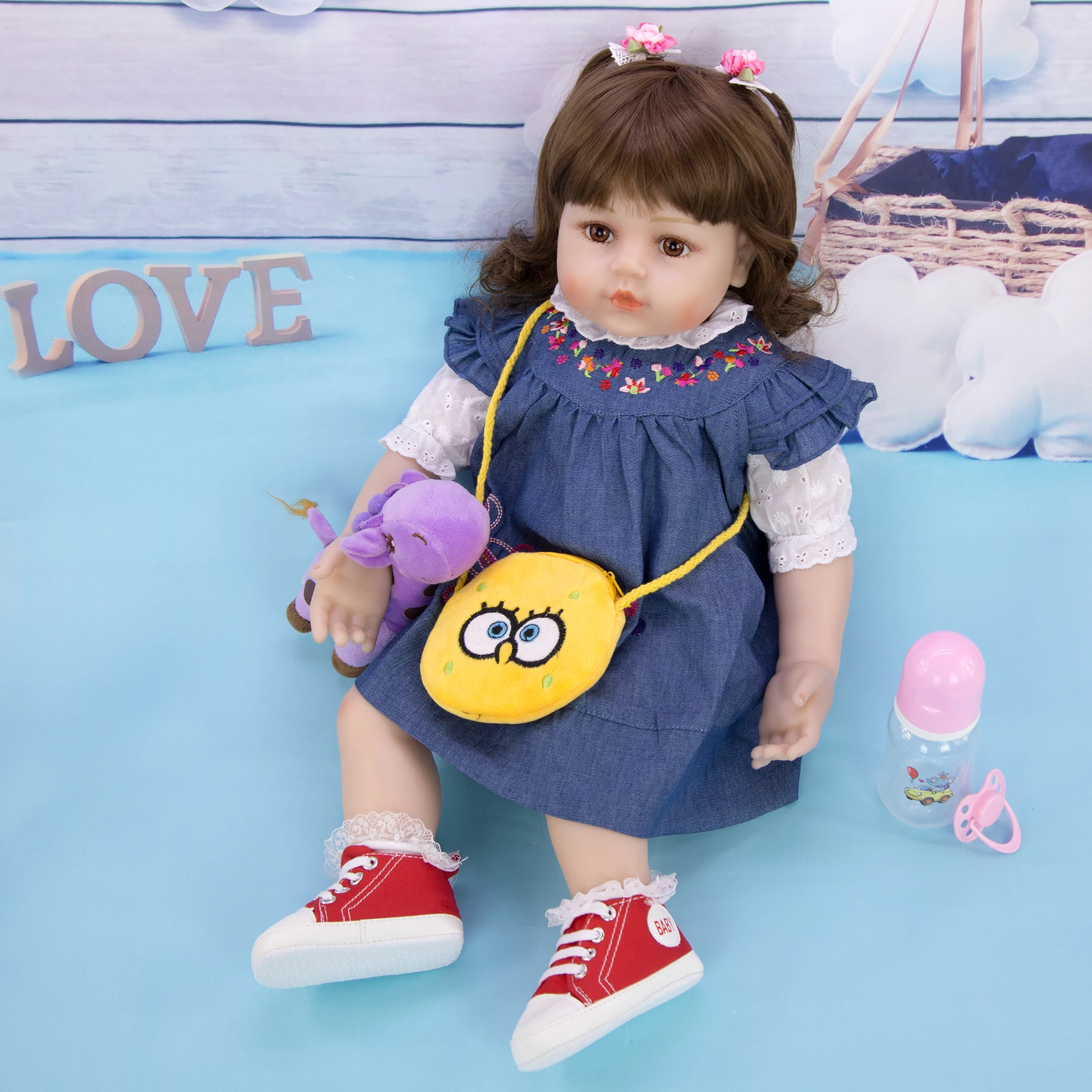 KEIUMI стильная силиконовая виниловая Кукла Reborn Baby 60 см Реалистичная кукла для