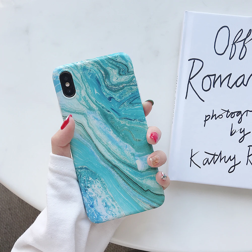 Matt Marble Design Mobile Accessories 6 7 8 Plus X XR Xs Max Phone Case for iPhone 7 case
